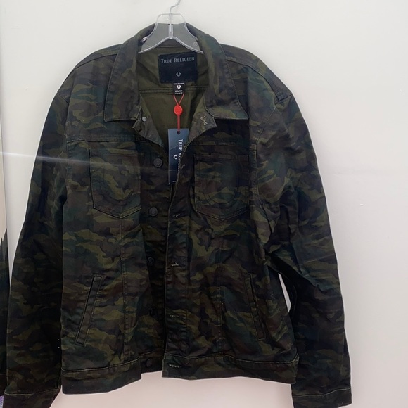 True Religion Jackets \u0026 Coats | Mens True Religion Camo Jean Jacket | Color: Black | Size: XXL | Kdubz713's Closet